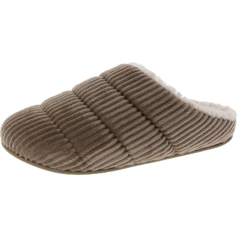 Fitflop Womens Chrissie Fleece-Lined Fleece-Lined Corduroy Slide Slippers