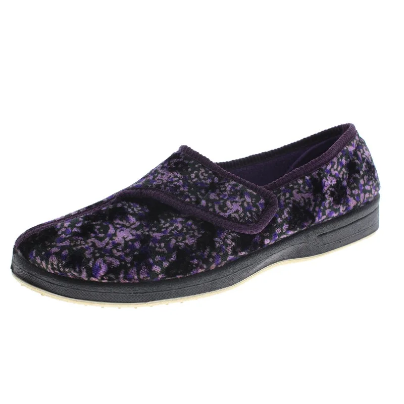 Foamtreads Womens Jewell Velour Printed Clog Slippers