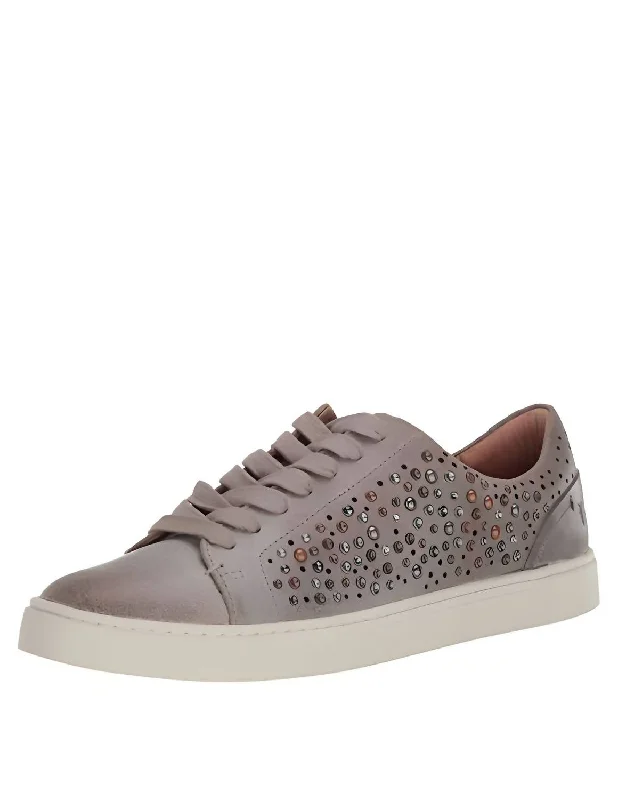 Ivy Deco Stud Low Lace Sneaker In Beige