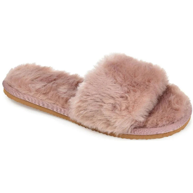 Journee Collection Womens Dawn  Fur Indoors Slide Slippers