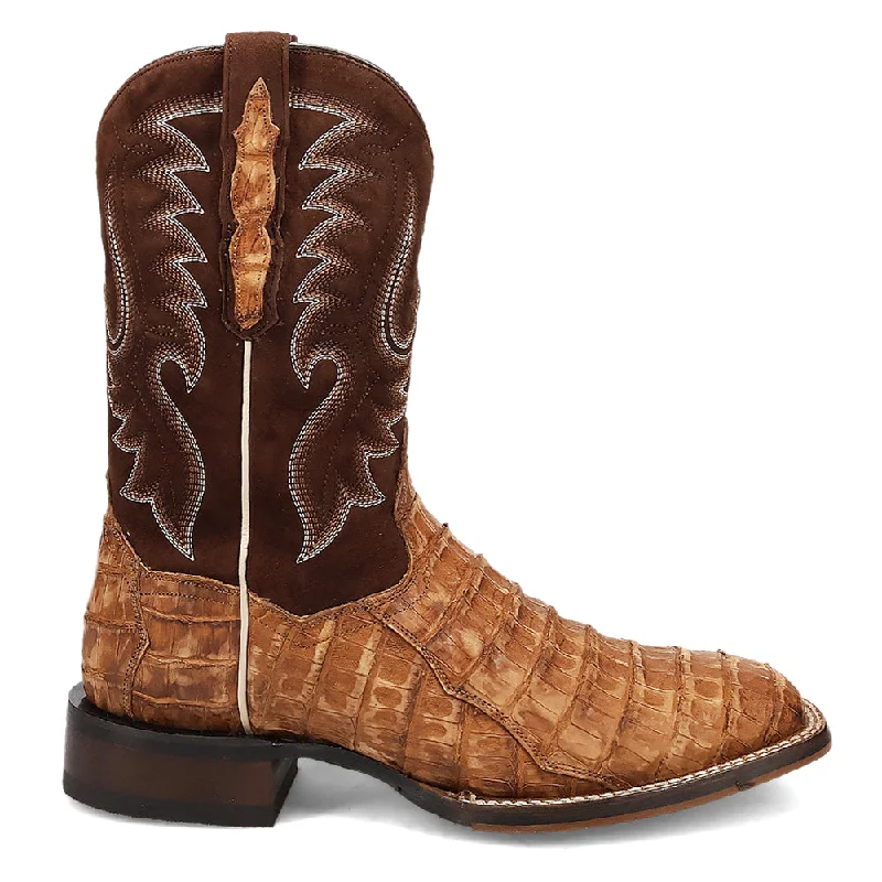 Leon Caiman Embroidered Square Toe Cowboy Boots