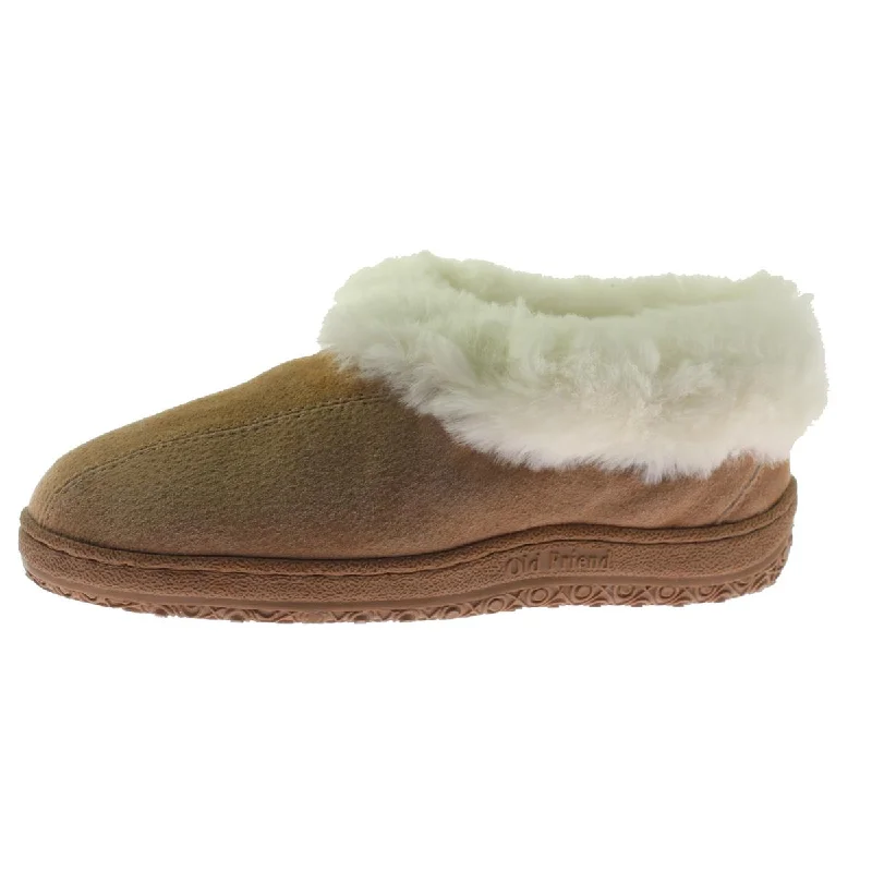 Old Friend Womens Juliet Lined Sheepskin Lined Moccasin Slippers