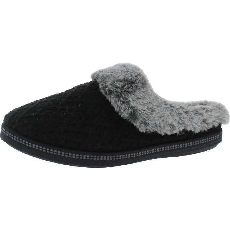 Skechers Womens Cozy Campfire Home Essential Faux Fur Slip On Slide Slippers