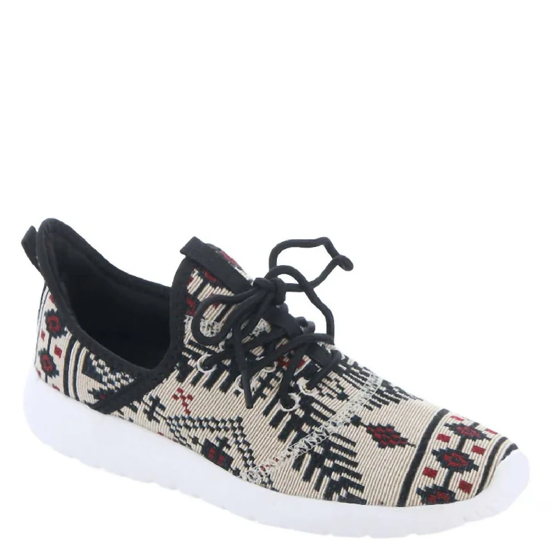 Women's Lupe Aztec Sneakers In Cream/black