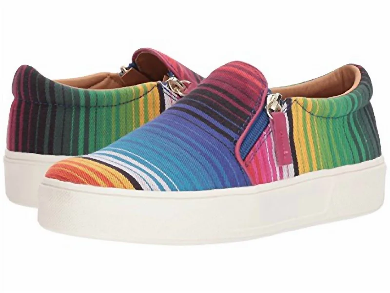 Women's Striped Slip-On Shoes In Multi Colored