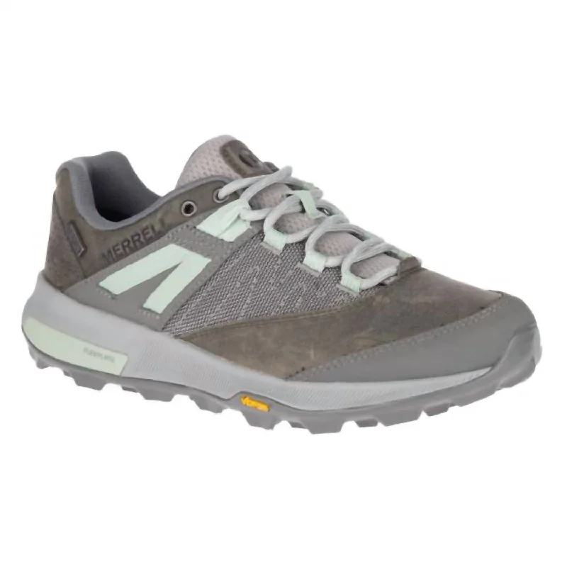 Women's Zion Waterproof Shoes - Medium In Merrell Grey