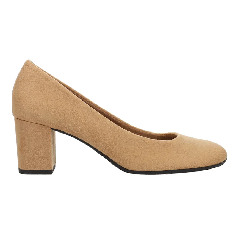 Proper Round Toe Block Heel Pumps