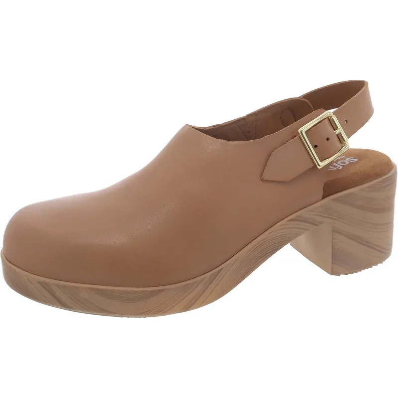 SoftWalk Womens FAIRBANKS Faux Leather Slip On Clogs